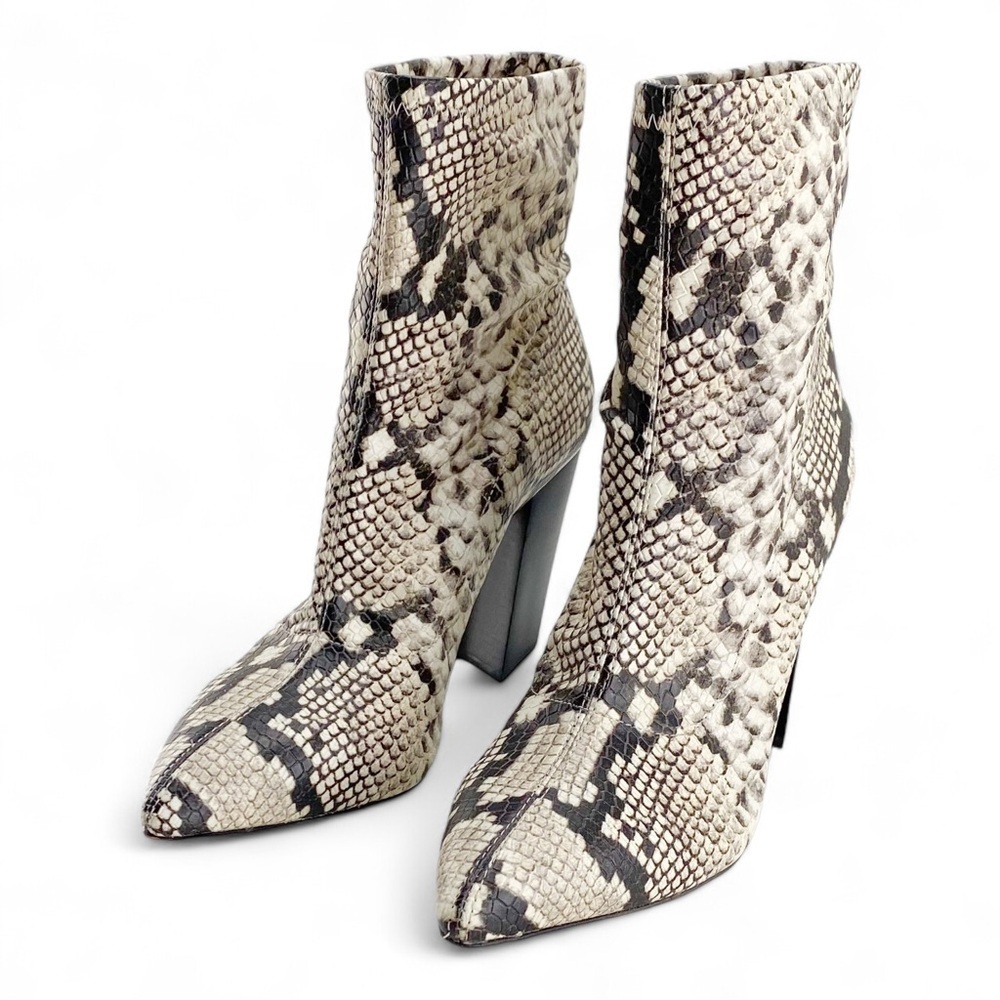 Vince Camuto Setillen Black/White Stretch Snake Boots, 9M - Picture 3 of 8